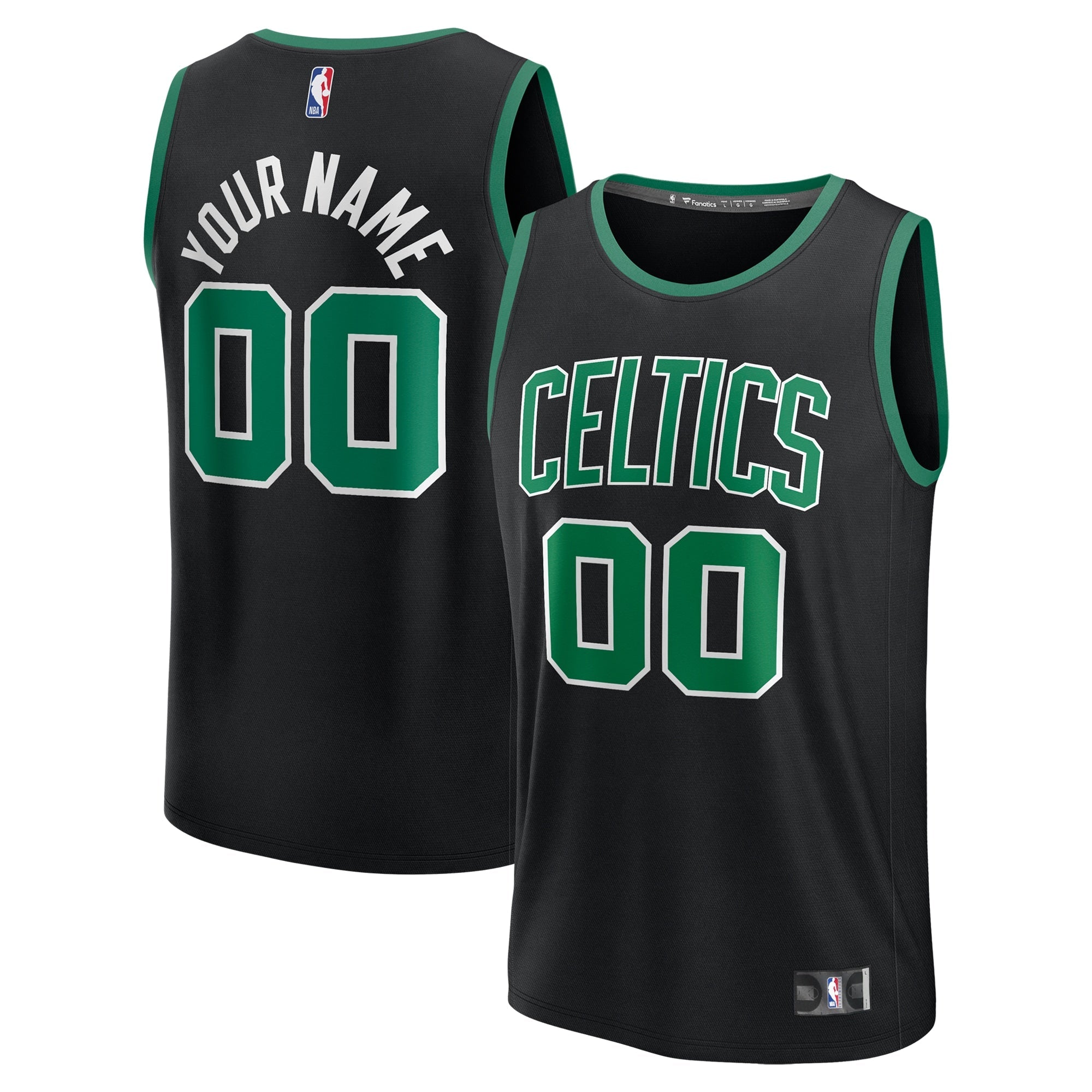 Boston Celtics  Fast Break Custom Jersey - Icon Edition - Kelly Green/White/Black