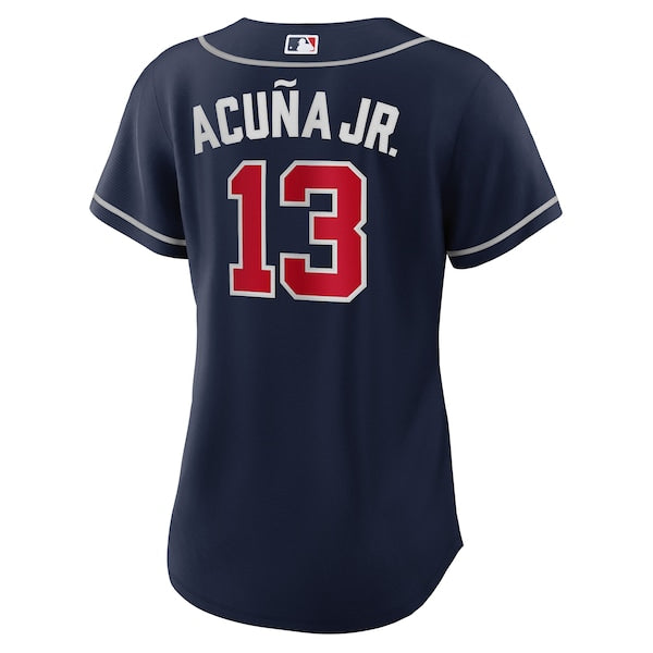Ronald Acuna Jr. Atlanta Braves Nike Women's Alternate Replica Player Jersey - Navy/White