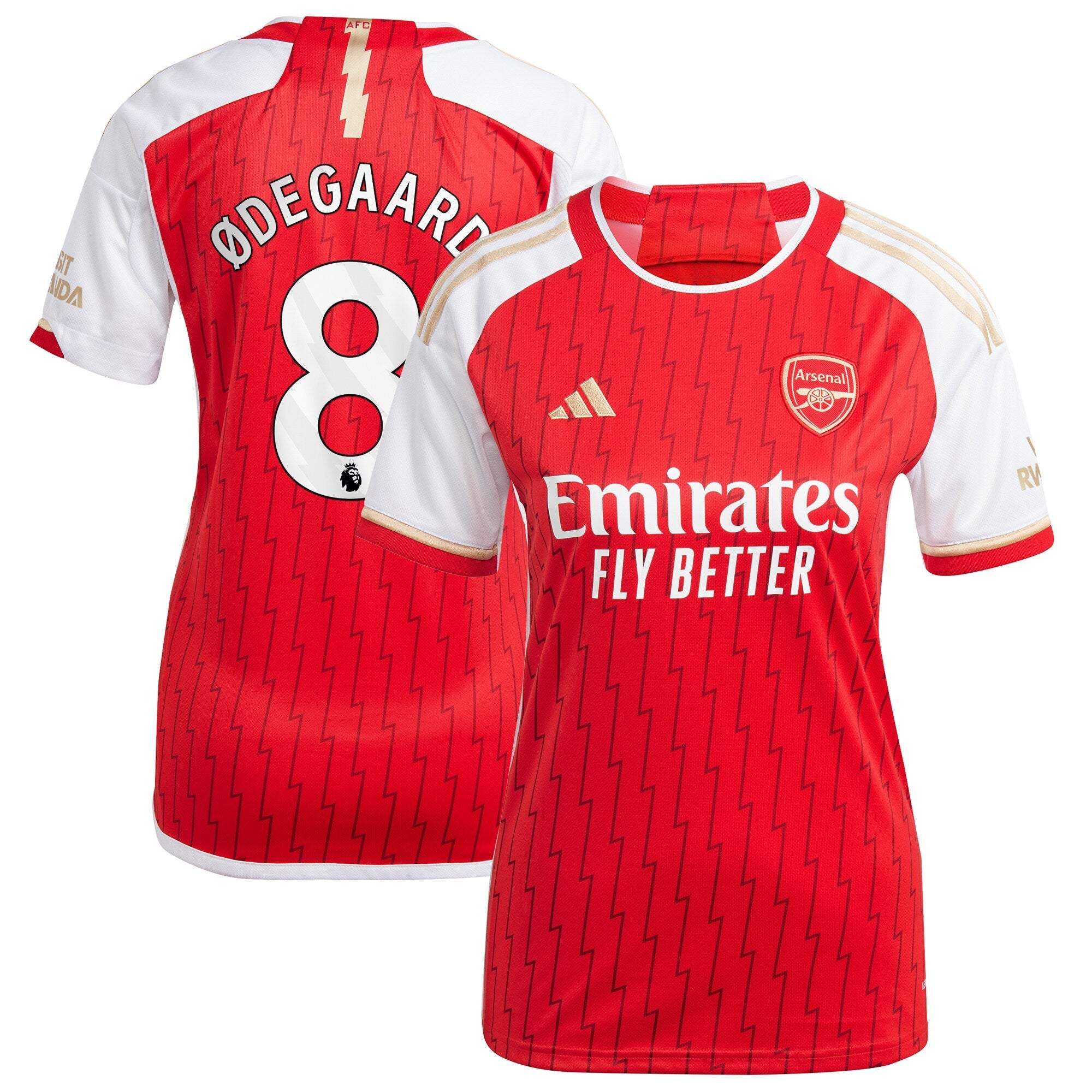 Martin Odegaard Arsenal adidas Women's 2023/24 Third Replica Player Jersey - Green/Red/Yellow