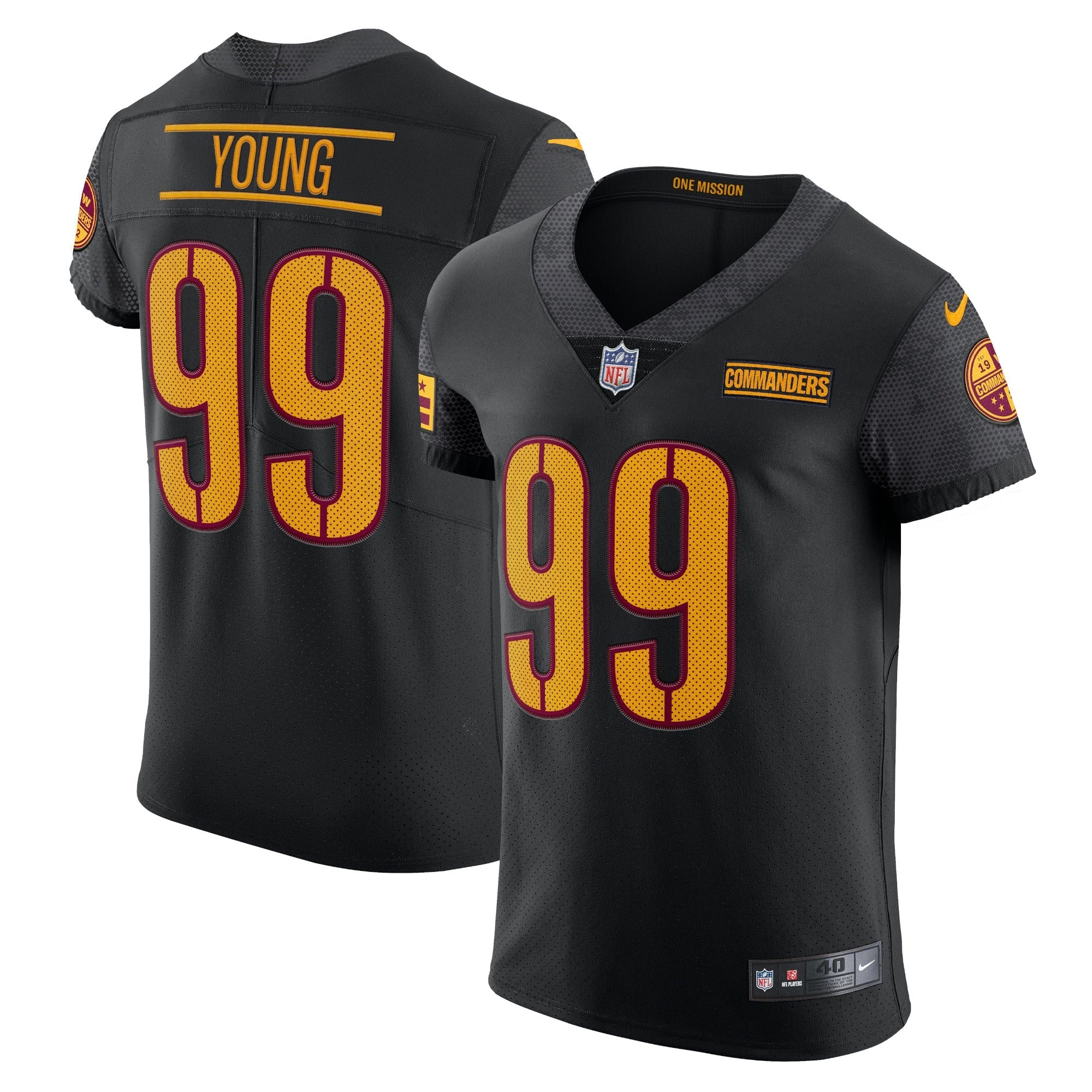 Chase Young Washington Commanders Nike Vapor Elite Jersey - White/Black/Burgundy