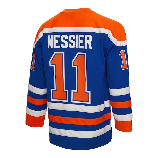 Mark Messier Edmonton Oilers Alternate Captain Patch 1986/87 Blue Line Player Jersey - Royal