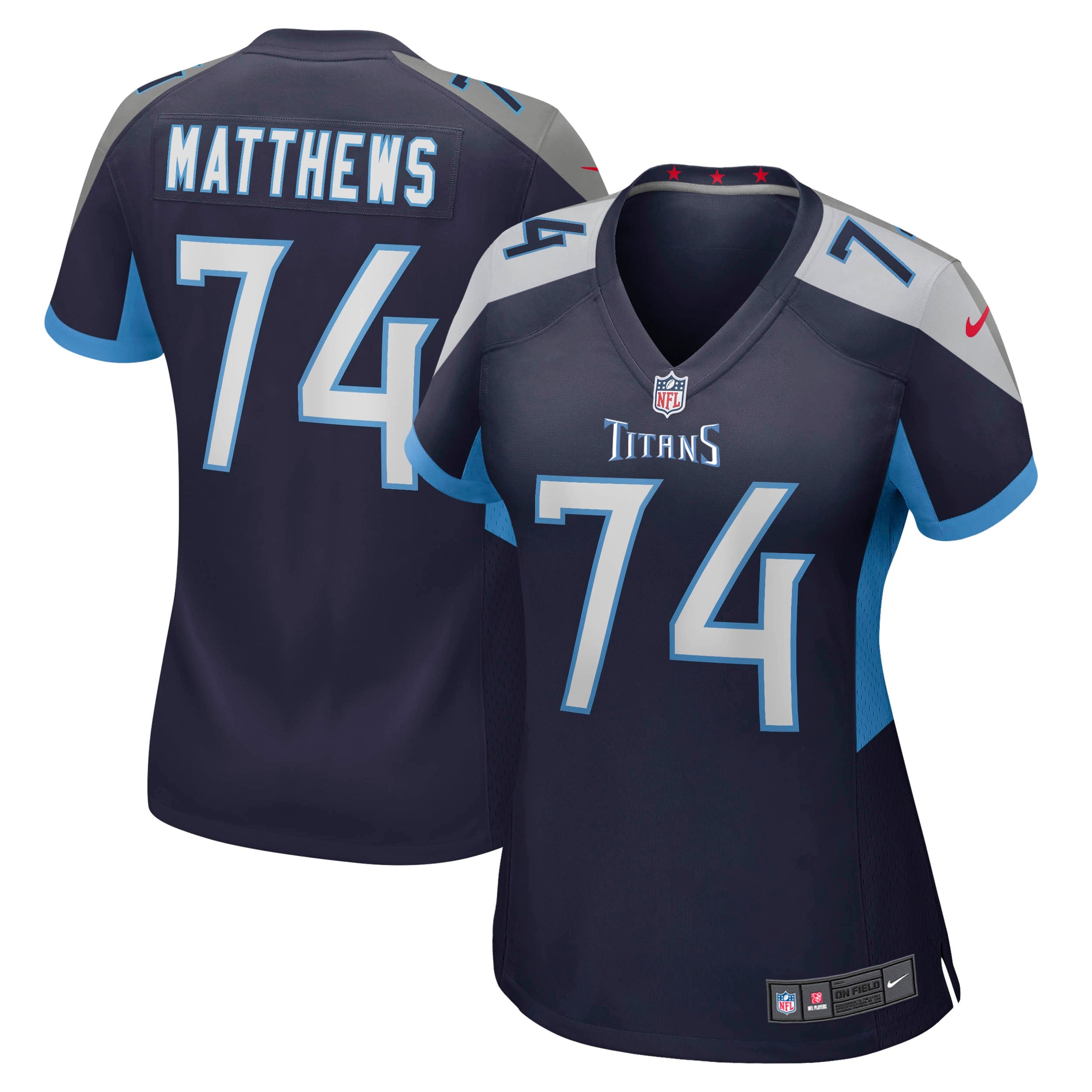 Bruce Matthews Tennessee Titans Nike Women's Oilers Throwback Retired Player Game Jersey - Light Blue/Navy
