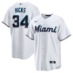 Liam Hicks Miami Marlins Nike Home Replica Jersey - White