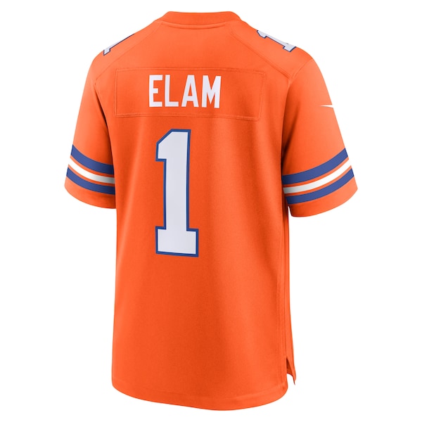 Jason Elam Denver Broncos Nike Mile High Collection 1977 Throwback Retired Player Game Jersey - Orange
