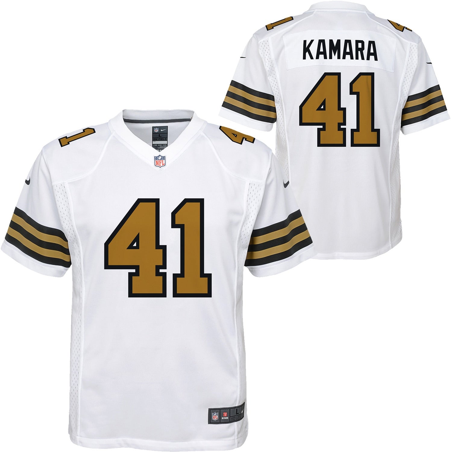 Alvin Kamara New Orleans Saints Nike Youth Game Jersey - Black/White