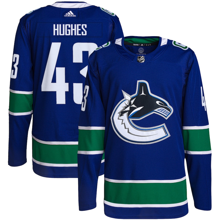 Quinn Hughes Vancouver Canucks adidas Home Authentic Primegreen Player - Jersey - Blue