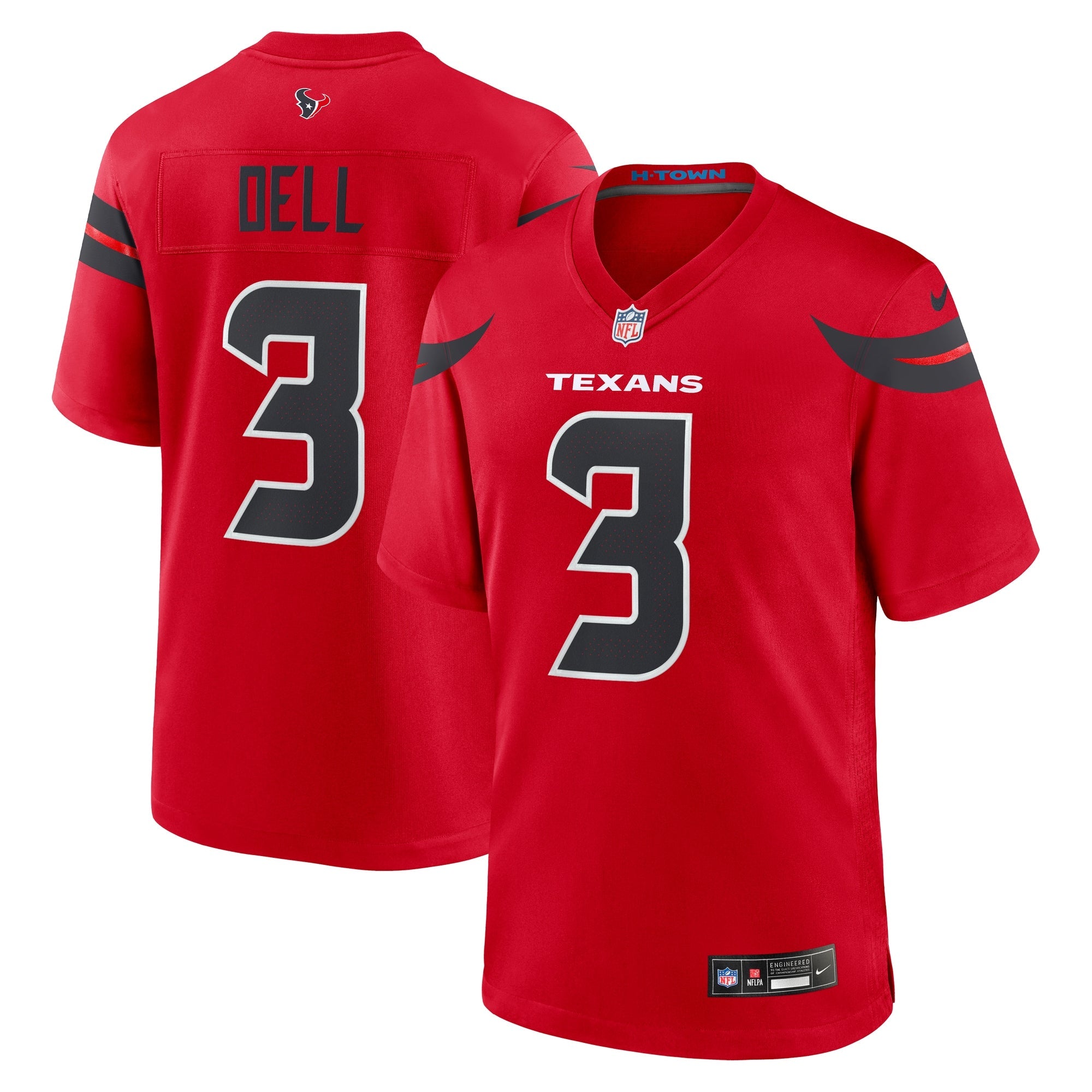 Tank Dell Houston Texans Nike Game Jersey -  White/Red/Navy