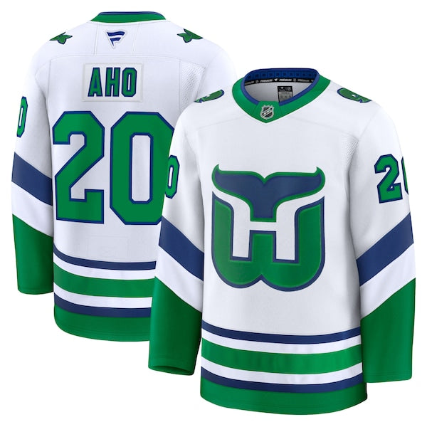 Sebastian Aho Carolina Hurricanes  Throwback Premium Jersey - White