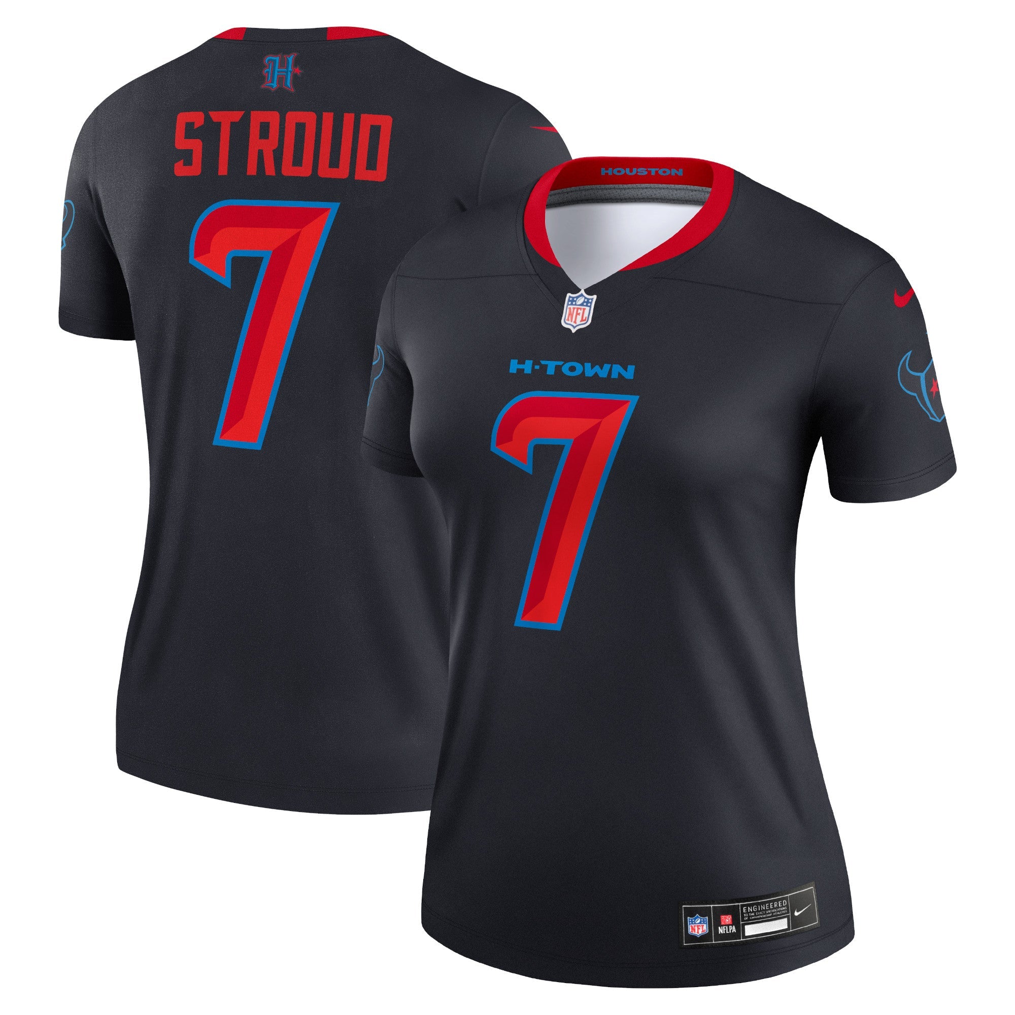 C.J. Stroud Houston Texans Nike Women's Alternate Legend Player Performance Top -  Red/Navy
