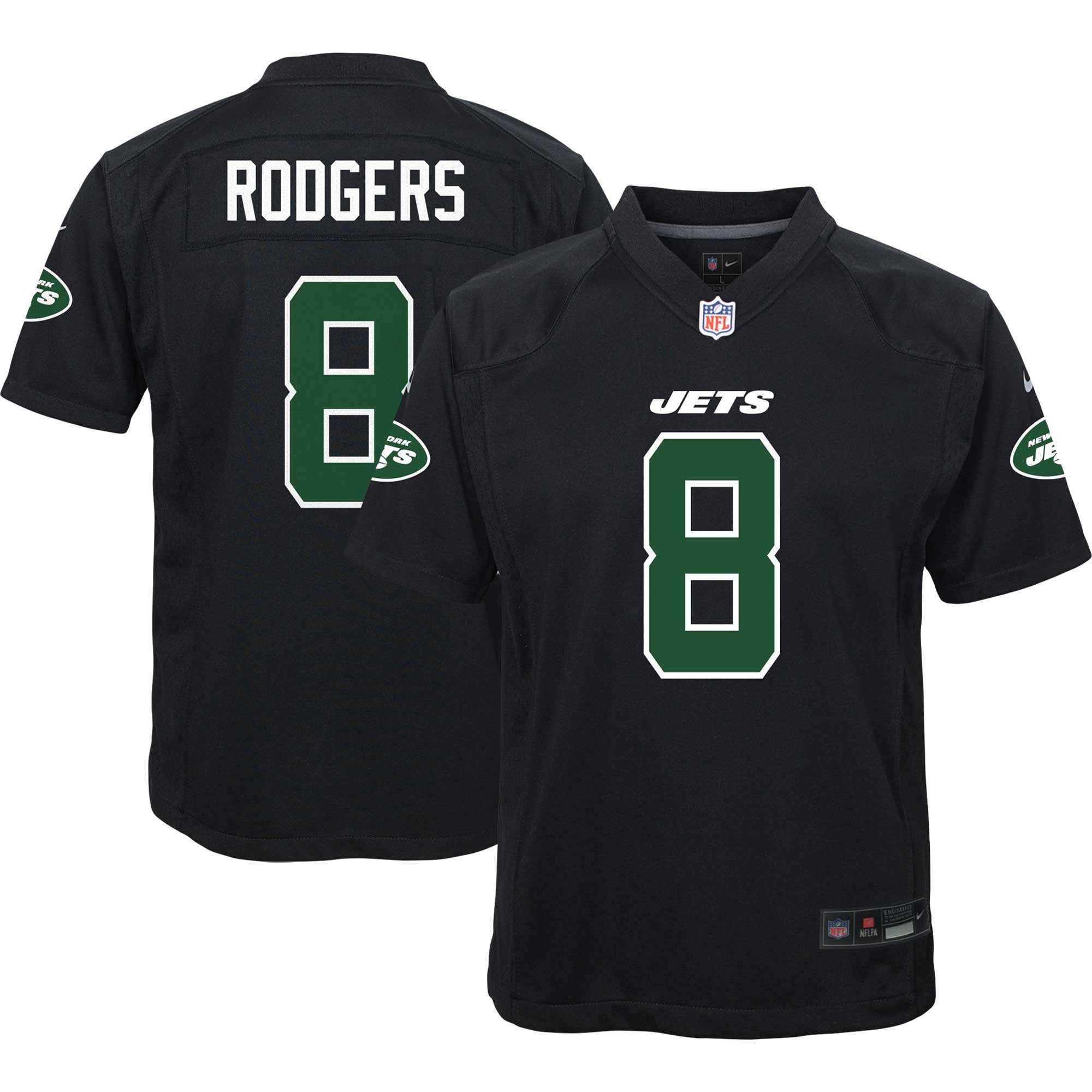 Aaron Rodgers New York Jets Nike Youth Game Jersey - Green/Black/White