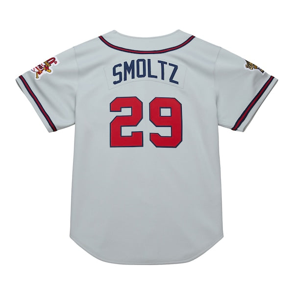 John Smoltz Atlanta Braves  1995 Throwback Authentic Jersey - Gray