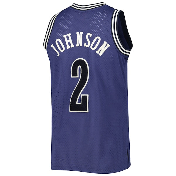 Larry Johnson Charlotte Hornets 1994/95 Hardwood Classics Off-Court Swingman Jersey - Purple