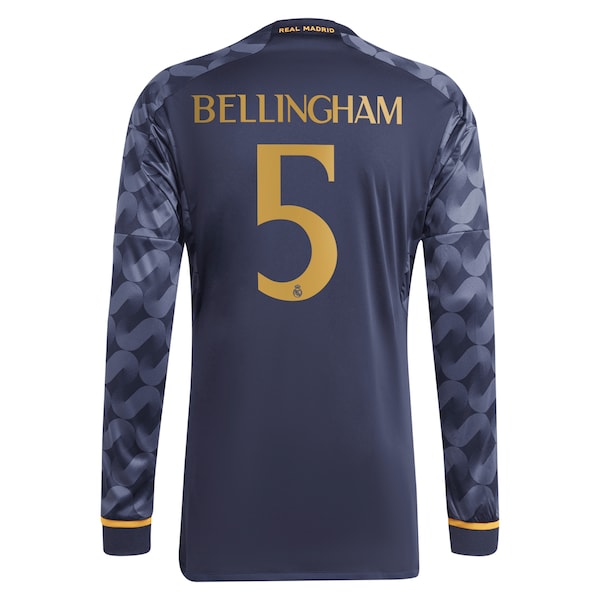 Jude Bellingham Los Merengues adidas 2023/24 Away Long Sleeve Replica Player Jersey - Navy/White