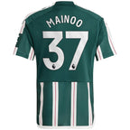 Kobbie Mainoo Manchester United adidas Youth 2023/24 Away Replica Player Jersey - Green/White