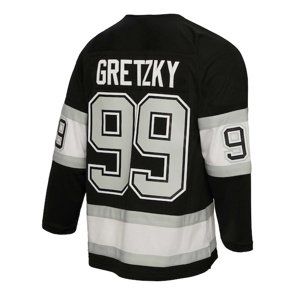 Wayne Gretzky Los Angeles Kings Captain Patch 1992/93 Blue Line Player Jersey - Black
