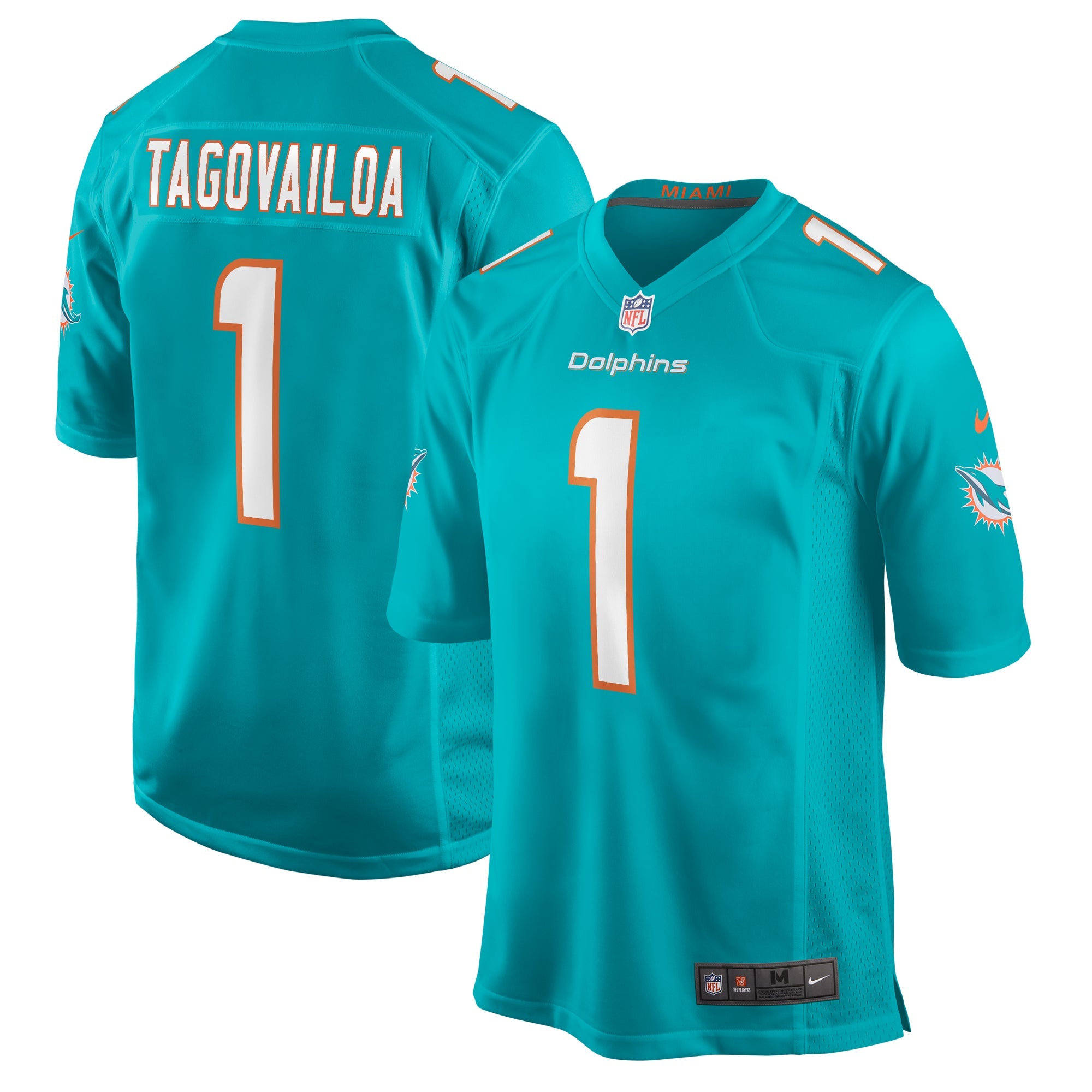 Tua Tagovailoa Miami Dolphins Nike 2nd Alternate Game Jersey - White/Aqua