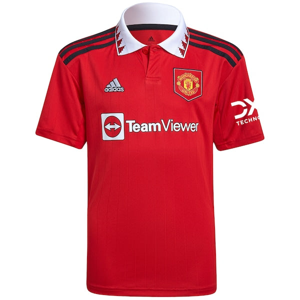 Manchester United adidas Youth 2022/23 Home Replica Custom Jersey - Red