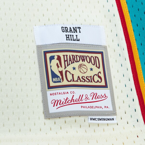 Grant Hill Detroit Pistons Chainstitch Swingman Jersey - Cream