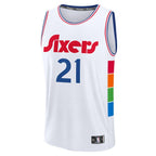Joel Embiid Philadelphia 76ers  Youth 2024/25 Fast Break Player Jersey - City Edition - White