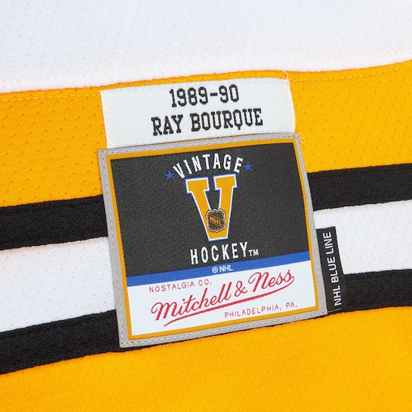 Ray Bourque Boston Bruins Captain Patch 1989/90 Blue Line Player Jersey - White