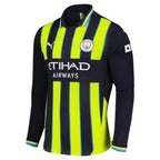 Manchester City Puma 2024/25 Away Replica Long Sleeve Custom Jersey - Navy