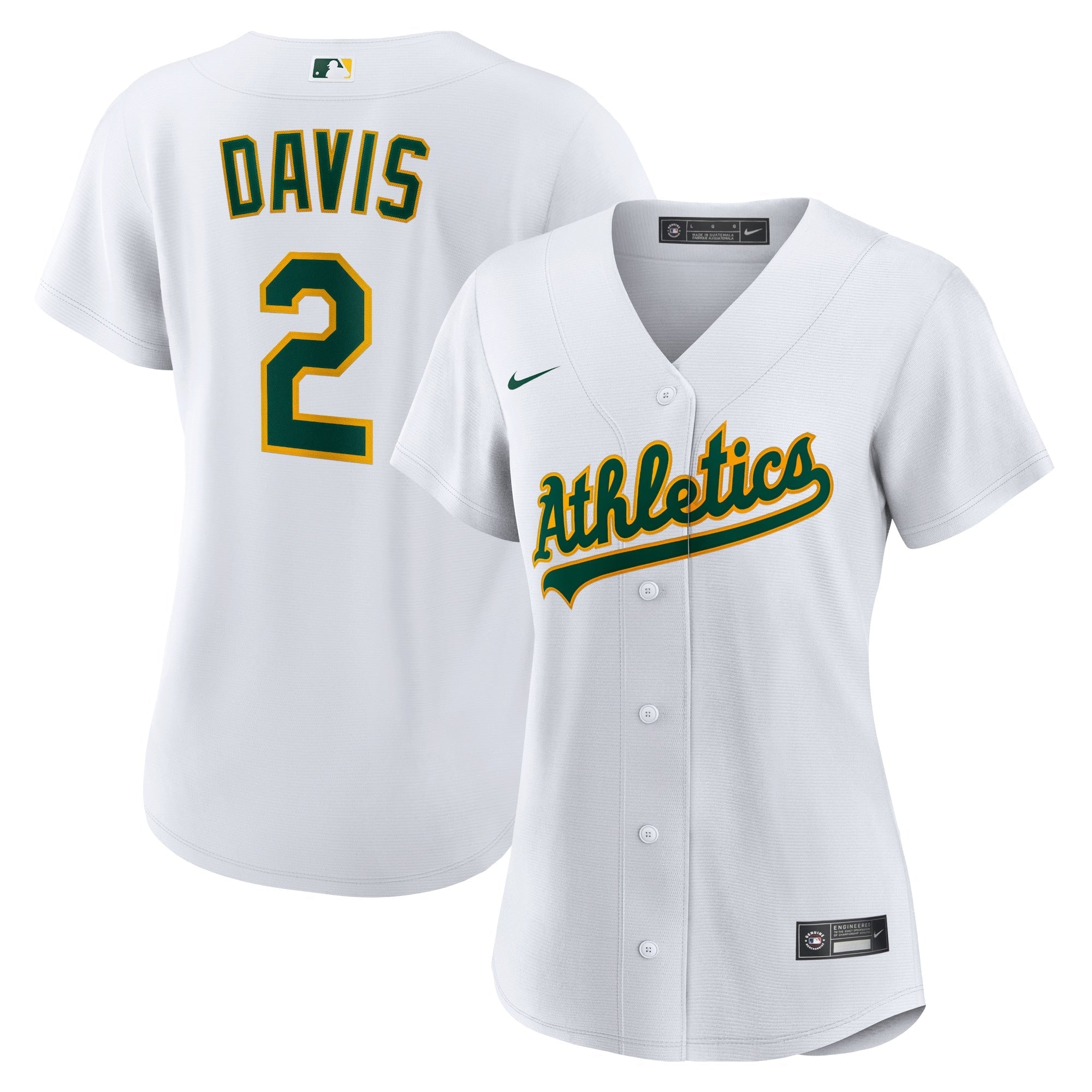 Khris Davis Oakland Athletics Nike Women's Alternate Replica Player Jersey - Green/White