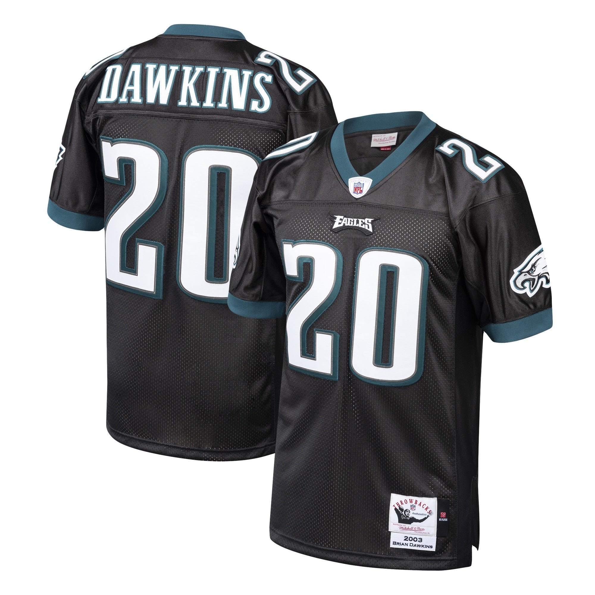 Brian Dawkins Philadelphia Eagles 2004 Authentic Throwback Retired Player Jersey - White/Black