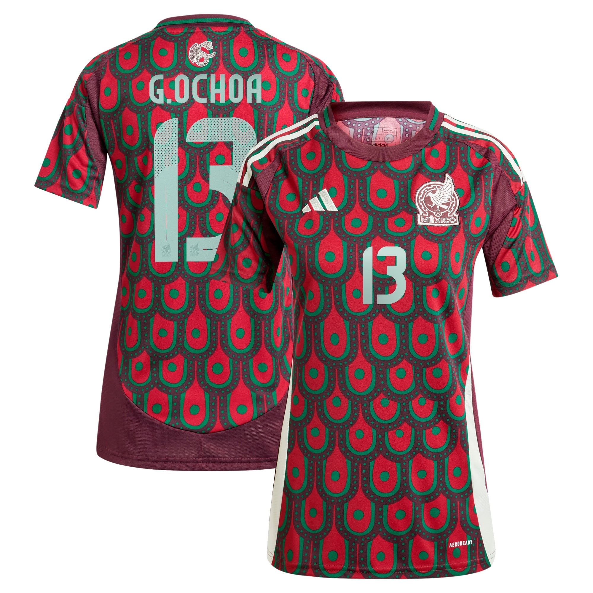 Guillermo Ochoa Mexico National Team adidas Women's 2024 Away Replica Player Jersey - Green/Burgundy