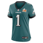 Jalen Hurts Philadelphia Eagles Nike Women's Super Bowl LIX Game Player Jersey - Midnight Green