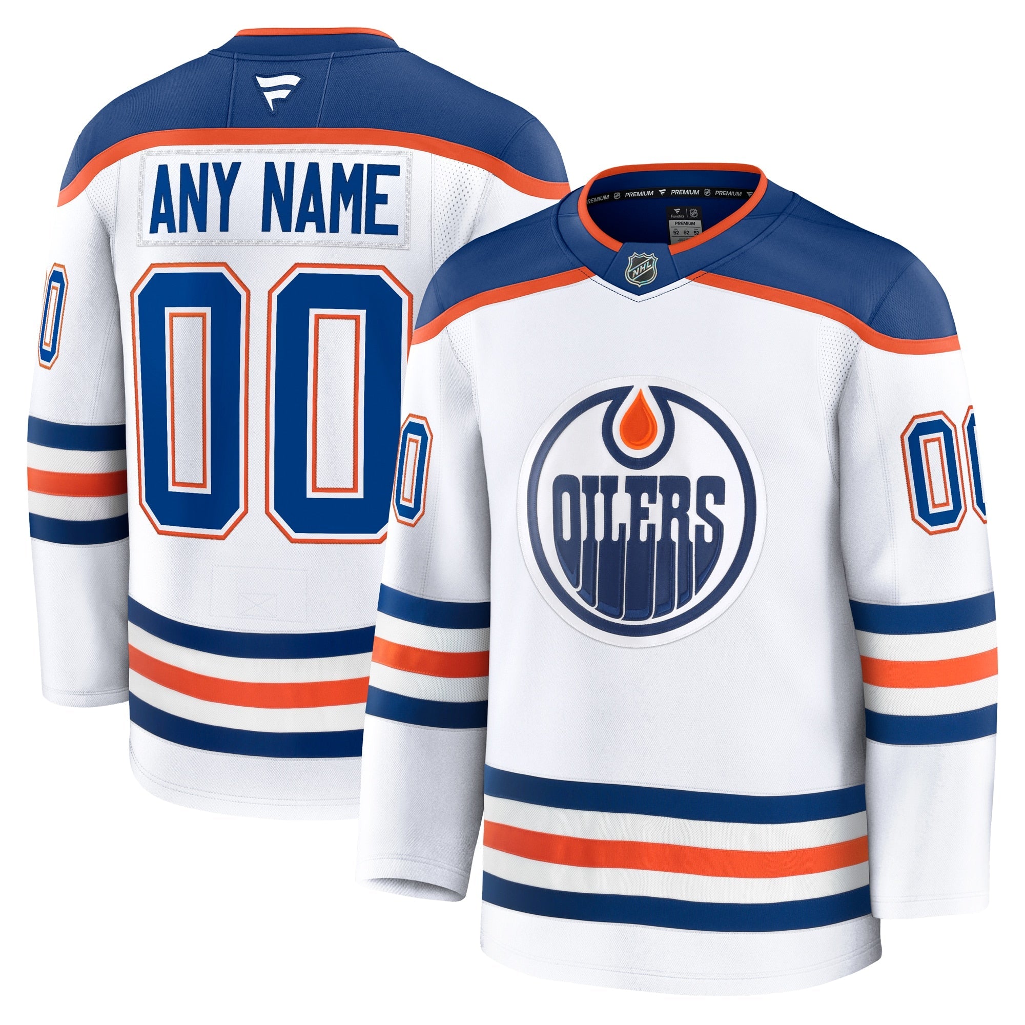 Edmonton Oilers  Alternate Premium Custom Jersey - Light Beige/Royal/White