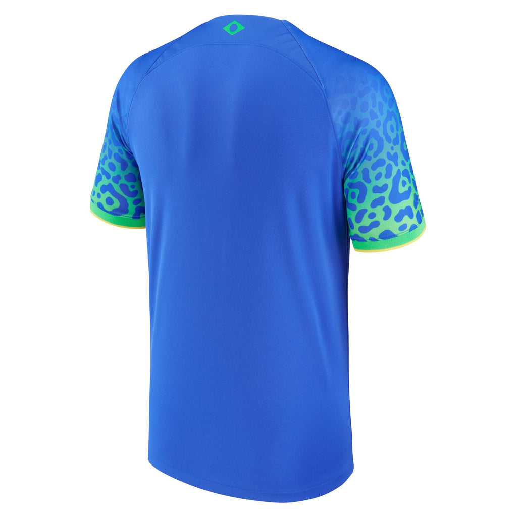 Custom Brazil National Team Nike 2022/23 Away Breathe Stadium Replica Blank Jersey - Blue