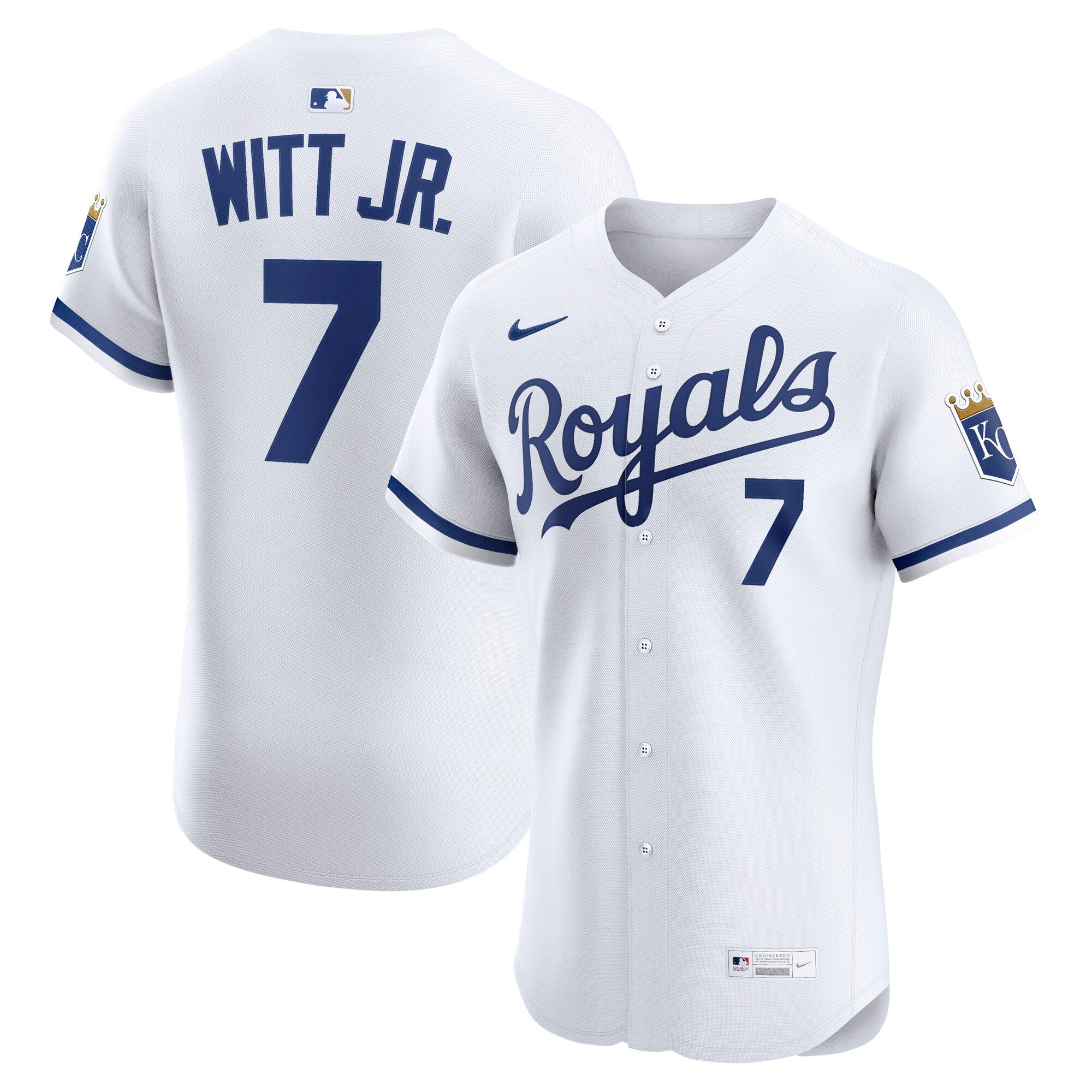 Bobby Witt Jr. Kansas City Royals Nike Alternate 2 Elite Player Jersey - Royal/White