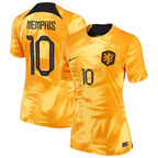 Memphis Depay Netherlands National Team Nike Women's 2022/23 Home Breathe Stadium Replica Player Jersey - Orange