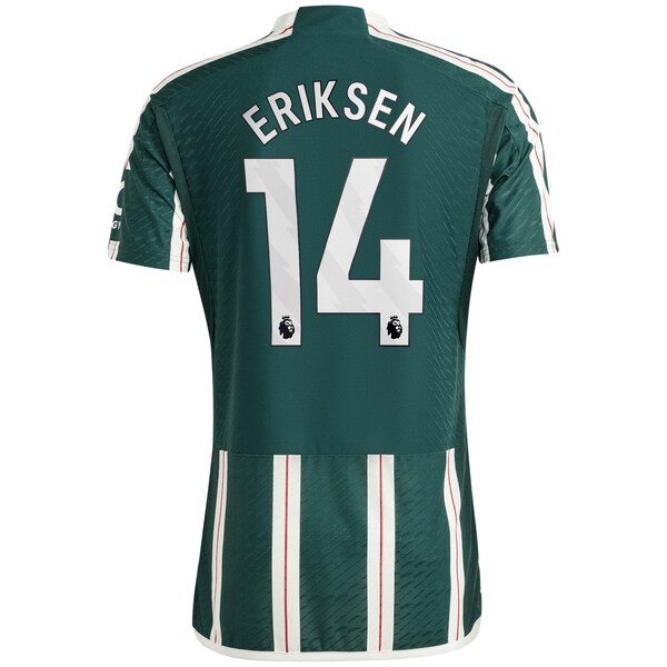 Christian Eriksen Manchester United adidas 2023/24 Away Authentic Player Jersey - Green/Red