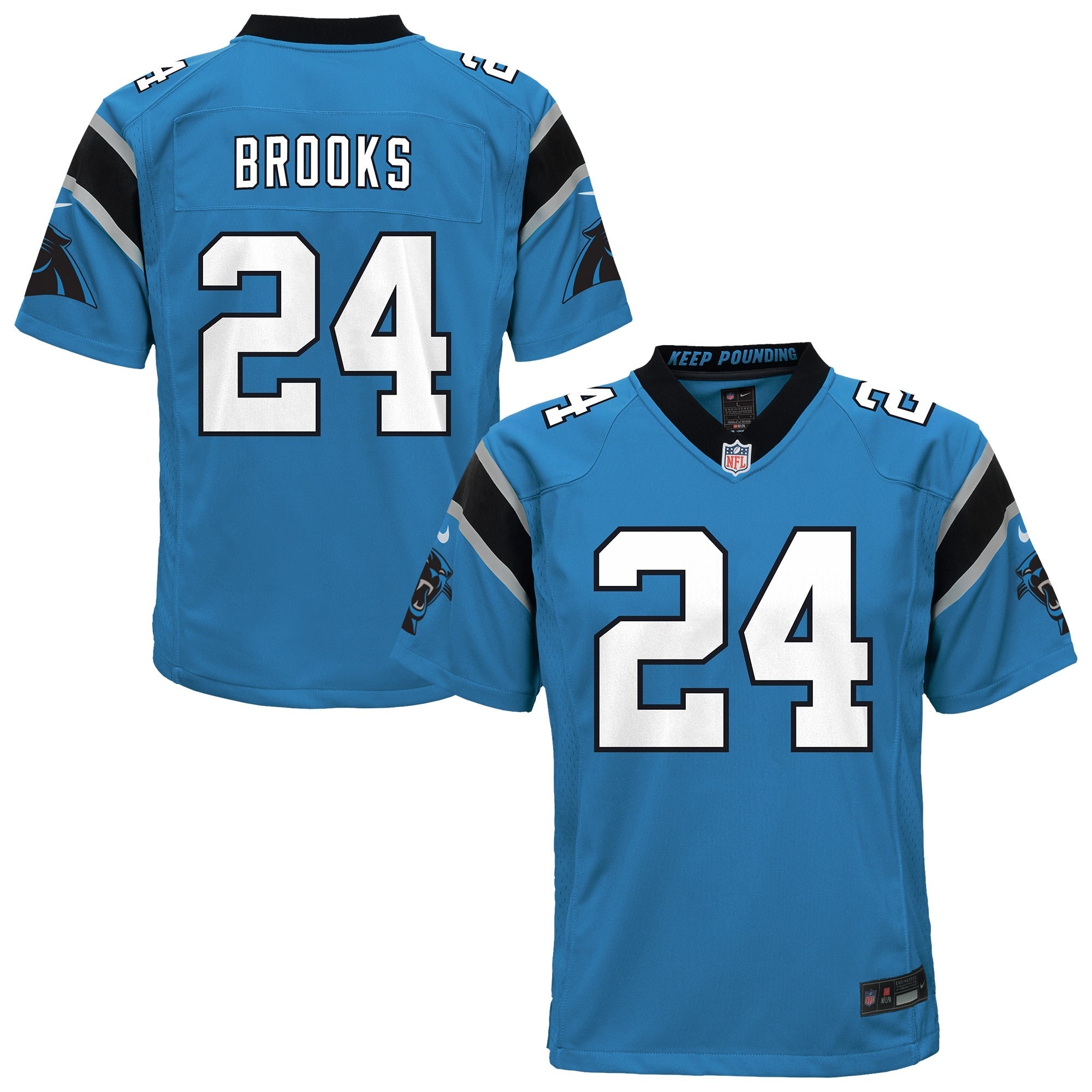 Jonathon Brooks Carolina Panthers Nike Youth Team Game Jersey - Black/Blue