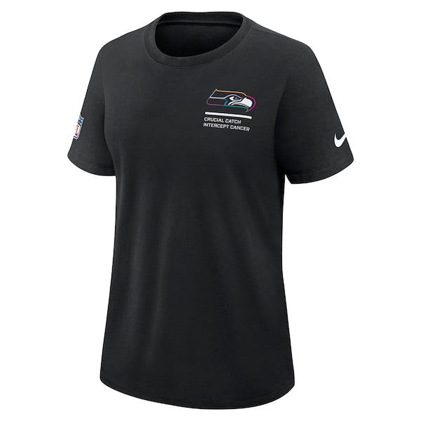 Seattle Seahawks Nike Women's 2025 NFL Crucial Catch Tri-Blend Dri-FIT T-Shirt - Black