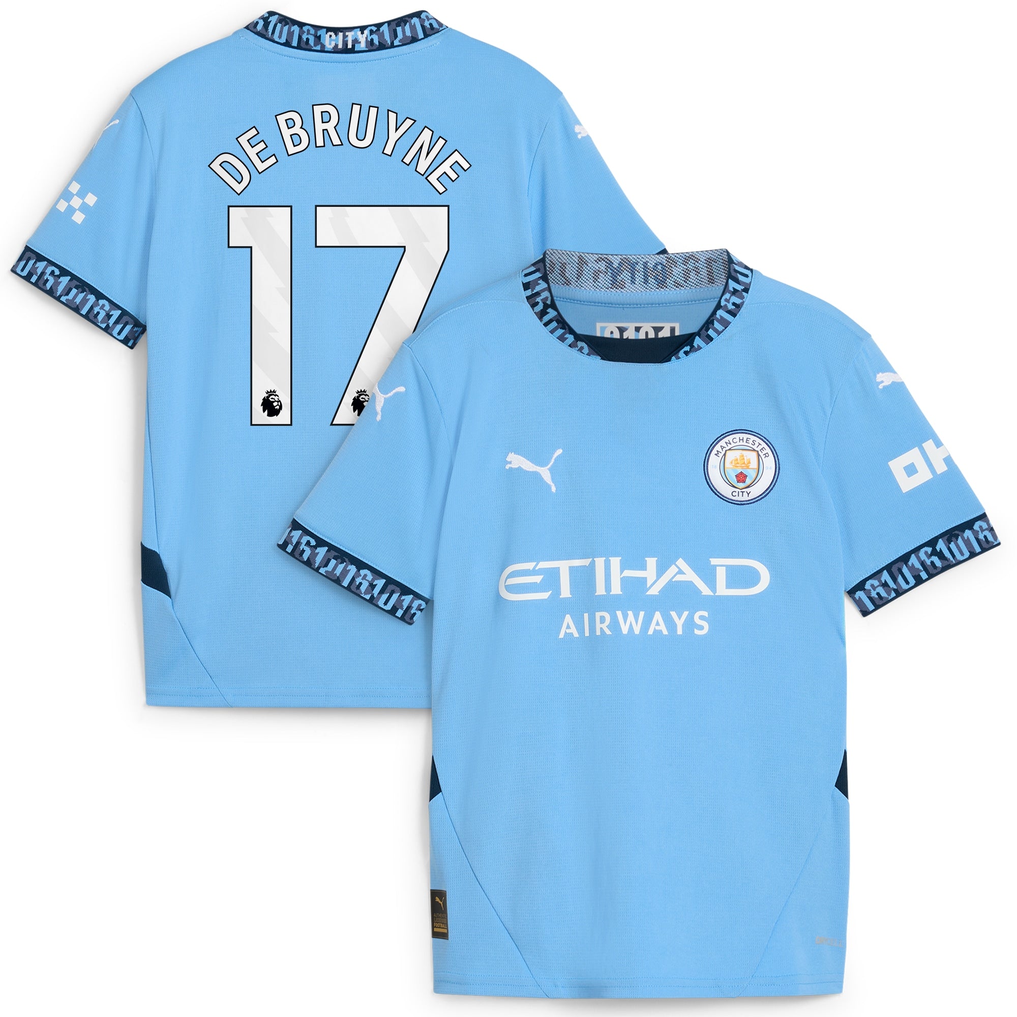 Kevin De Bruyne Manchester City Puma Youth 2024/25 Fourth Replica Player Jersey - Blue/Light Blue