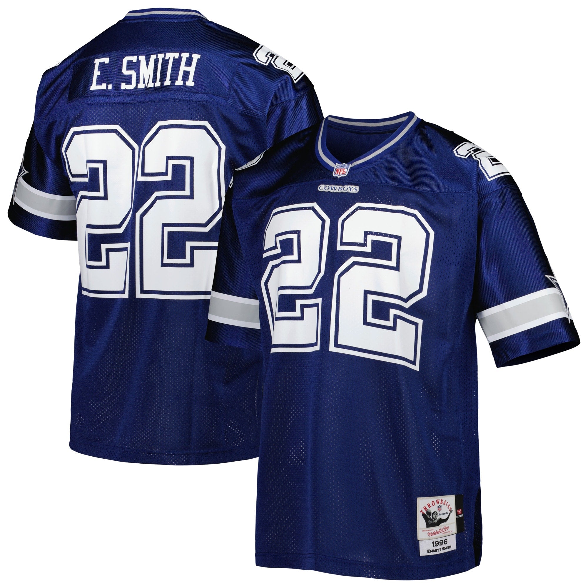 Emmitt Smith Dallas Cowboys 1994  Authentic Throwback Retired Player Jersey - White/Navy