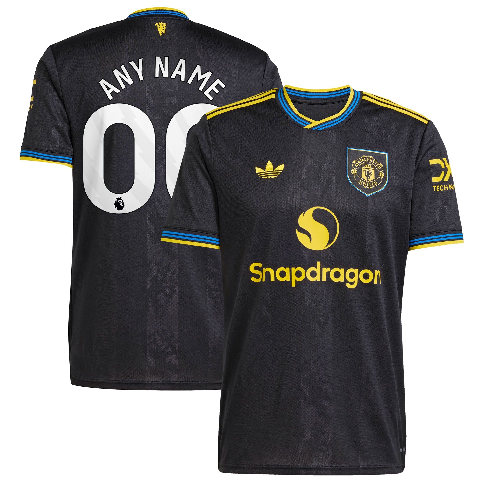 Manchester United adidas 2025/26 Away Replica Custom Jersey - White/Red/Black