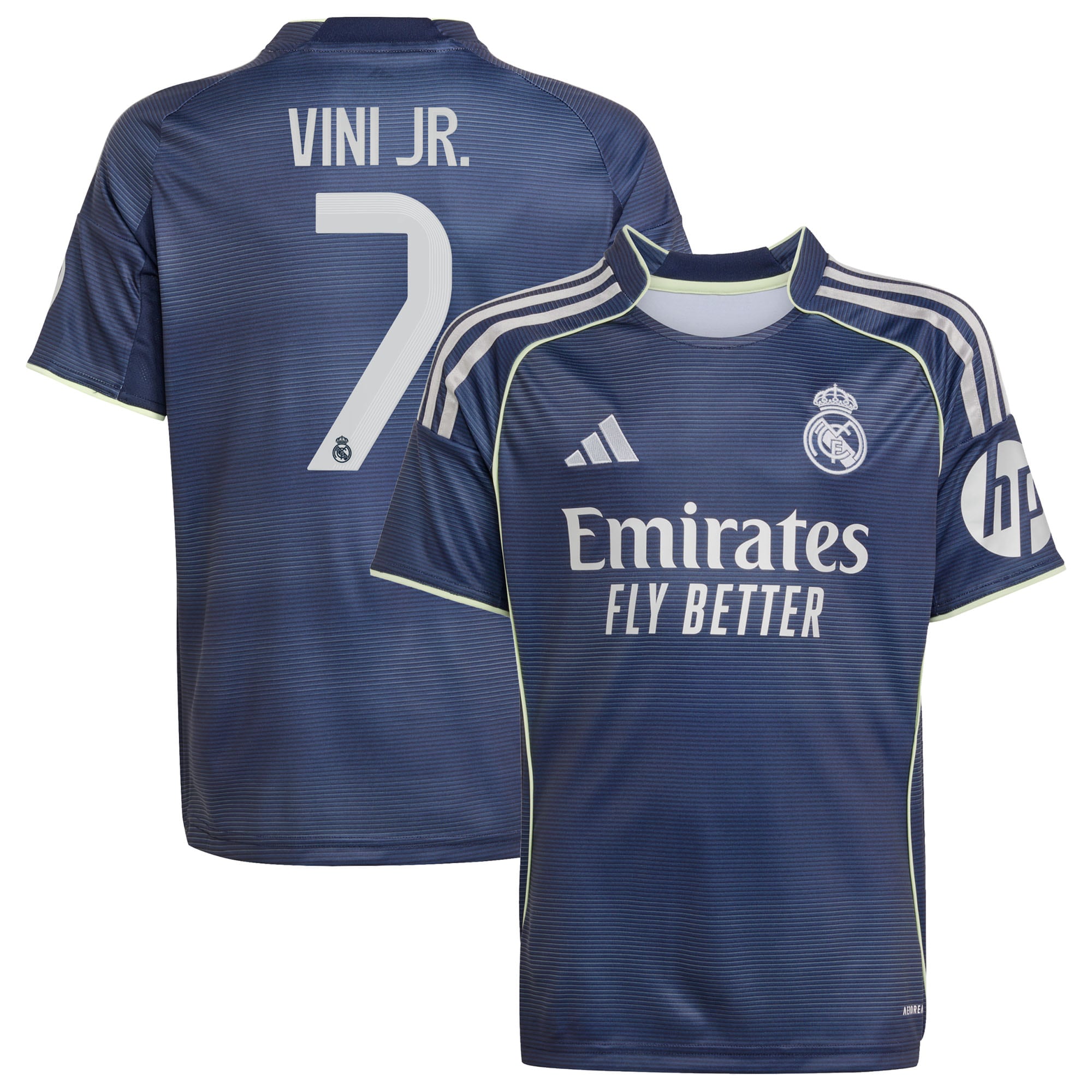 Vini Jr. Los Merengues adidas Youth 2025/26 Home Replica Jersey - White/Blue