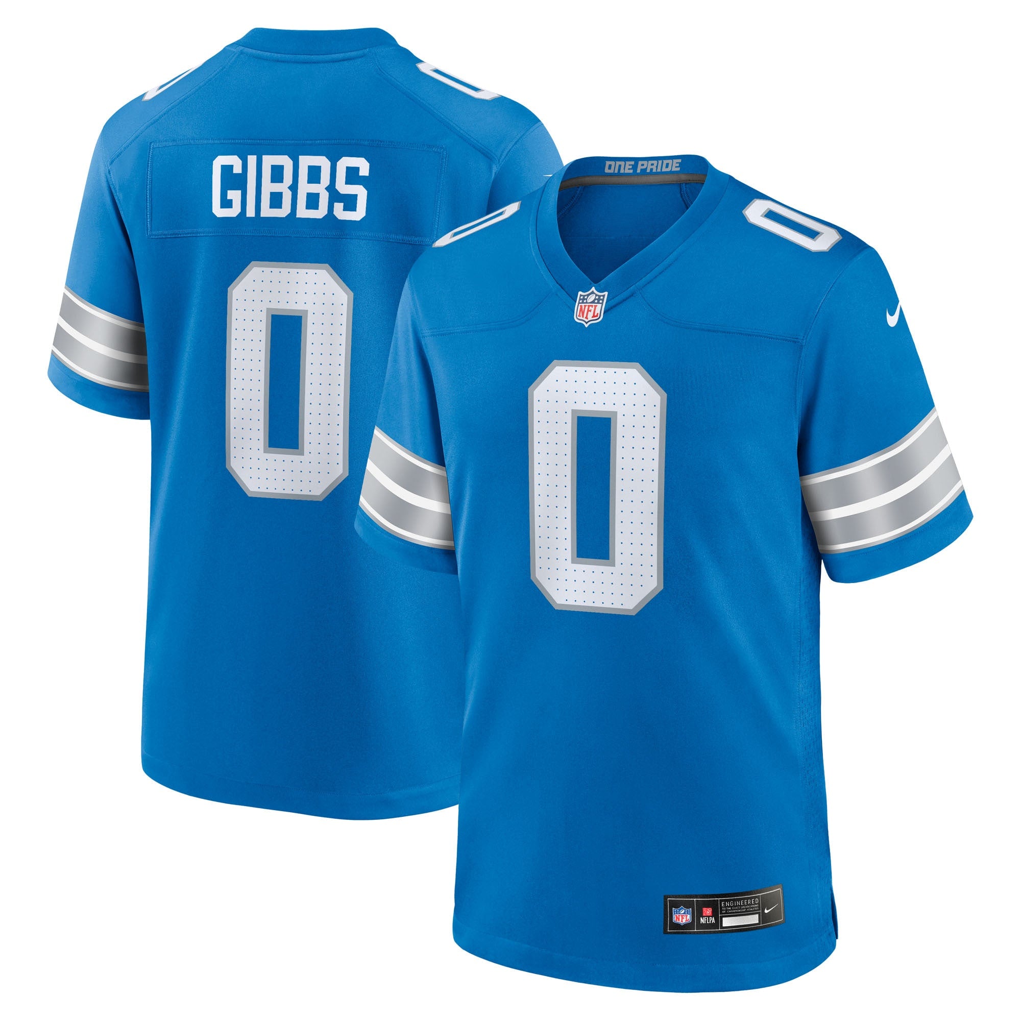 Jahmyr Gibbs Detroit Lions Nike 2nd Alternate Game Player Jersey - Black/Blue/White