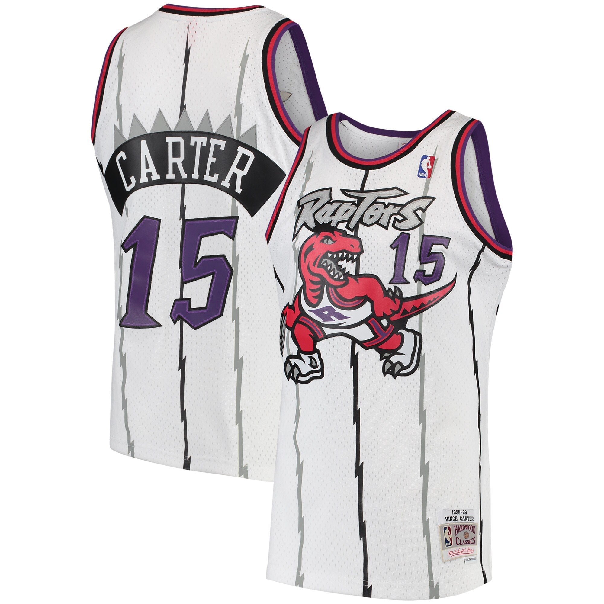 Youth Vince Carter Toronto Raptors 1998/99 Hardwood Classics Swingman Jersey - Purple/White