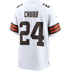 Nick Chubb Cleveland Browns Nike Game Jersey - White/Brown