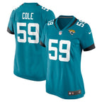Myles Cole Jacksonville Jaguars Nike Women's  Game Jersey -  Teal