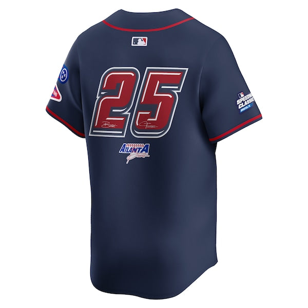 #25 Atlanta Braves Nike 2025 MLB Speedway Classic Alternate Limited Jersey - Navy