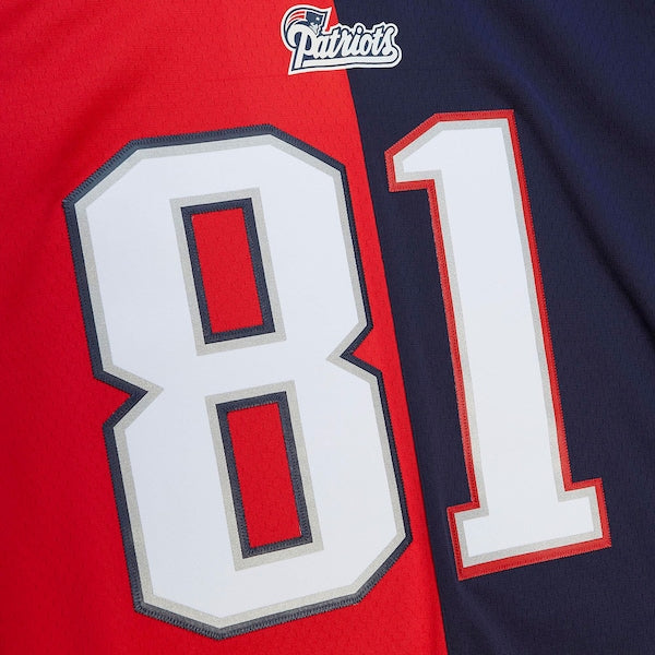 Randy Moss New England Patriots 2007 Split Legacy Replica Jersey - Navy/Red