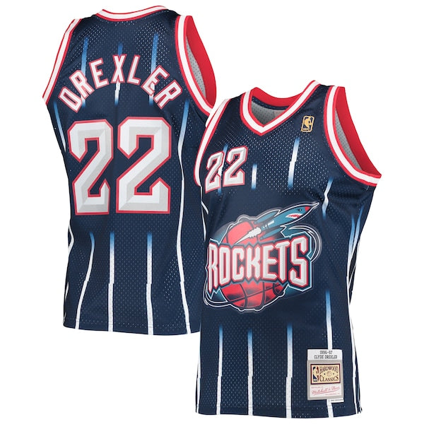 Clyde Drexler Houston Rockets 1996/97 Hardwood Classics Swingman Jersey - Navy