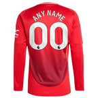 Manchester United adidas 2024/25 Home Long Sleeve Replica Custom Jersey - Red