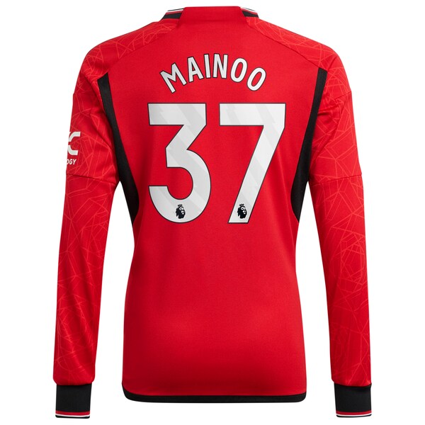 Kobbie Mainoo Manchester United adidas 2023/24 Home Long Sleeve Replica Player Jersey - Red