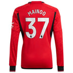 Kobbie Mainoo Manchester United adidas 2023/24 Home Long Sleeve Replica Player Jersey - Red